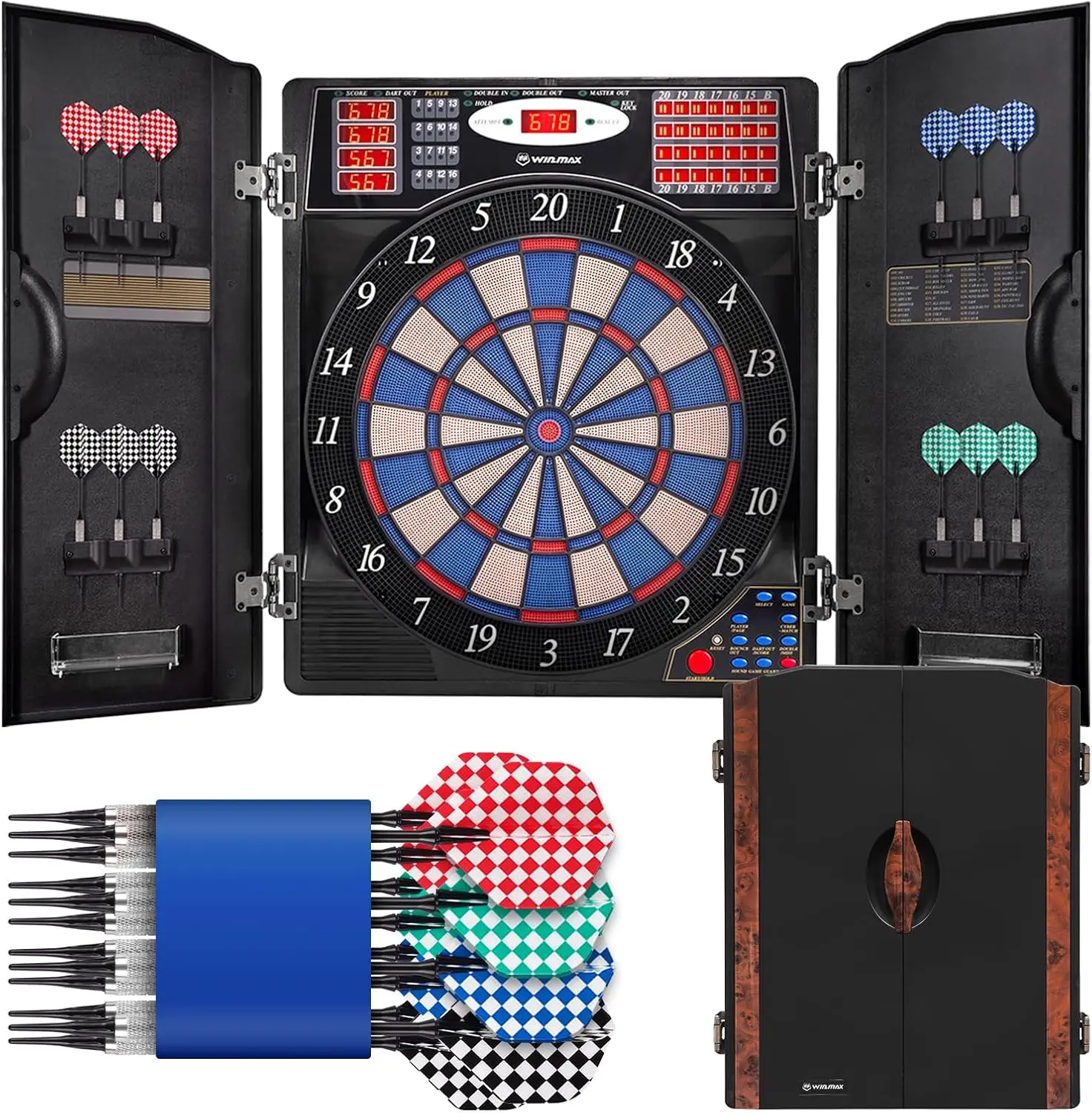 Electronic Dartboard Cabinet - Ensemble de cible à fléchettes électronique
