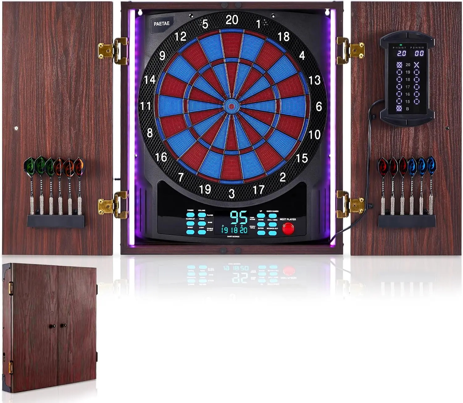 Electronic Dartboard Cabinet - Coffret de fléchettes électroniques avec cible