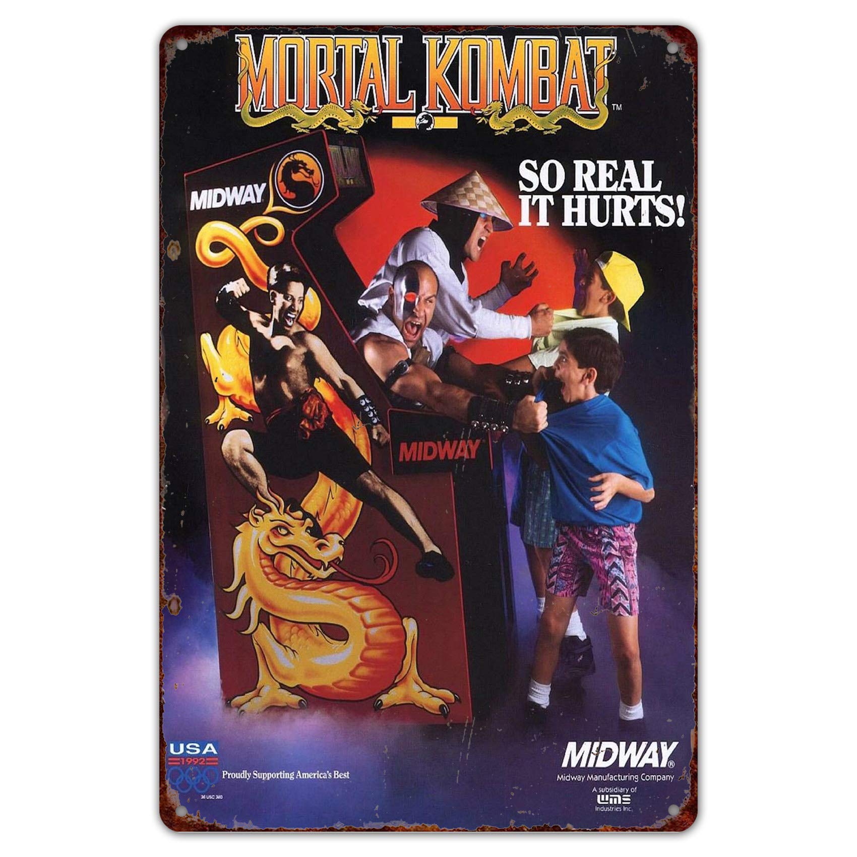 Arcade X - Panneau en métal vintage 8 po