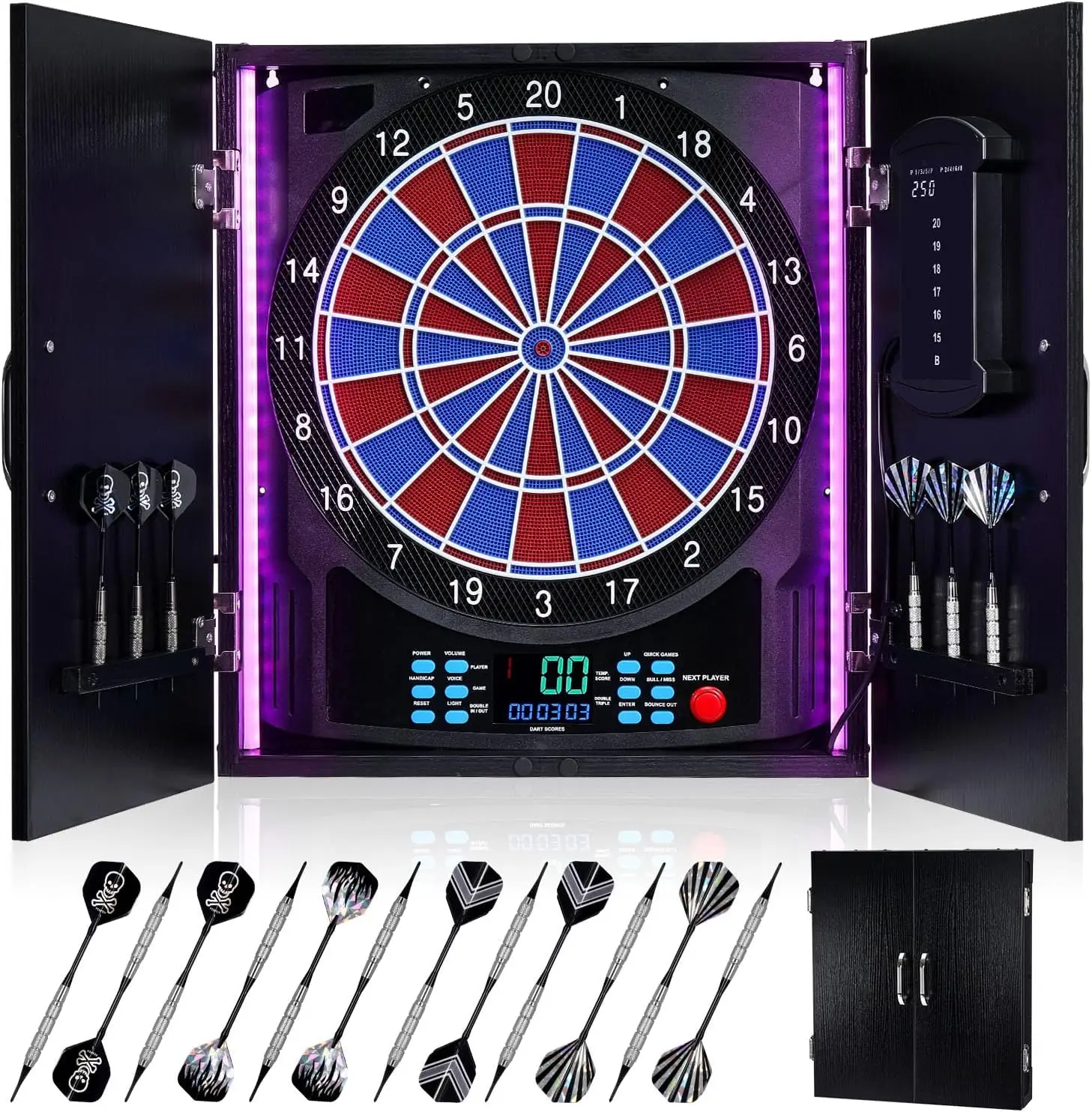 Electronic Dartboard Cabinet - Cible de fléchettes électronique, armoire de