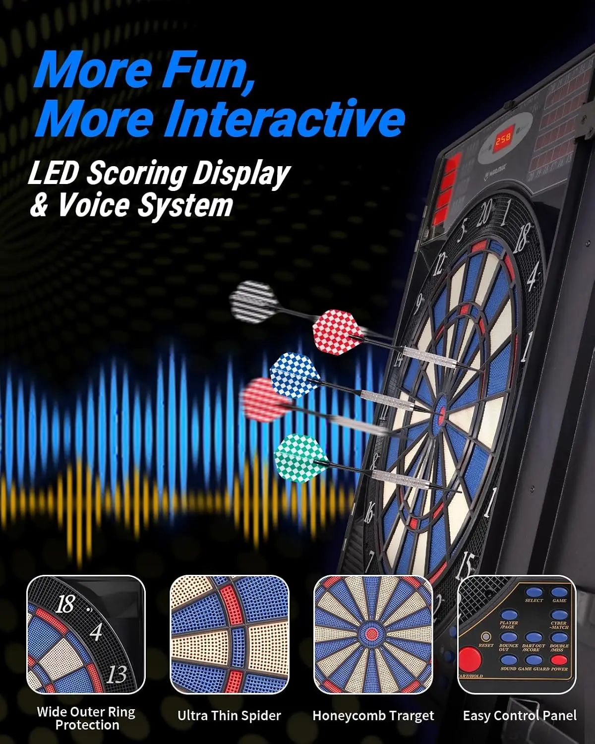 Ensemble de cible à fléchettes - Electronic Dartboard Cabinet avis et prix