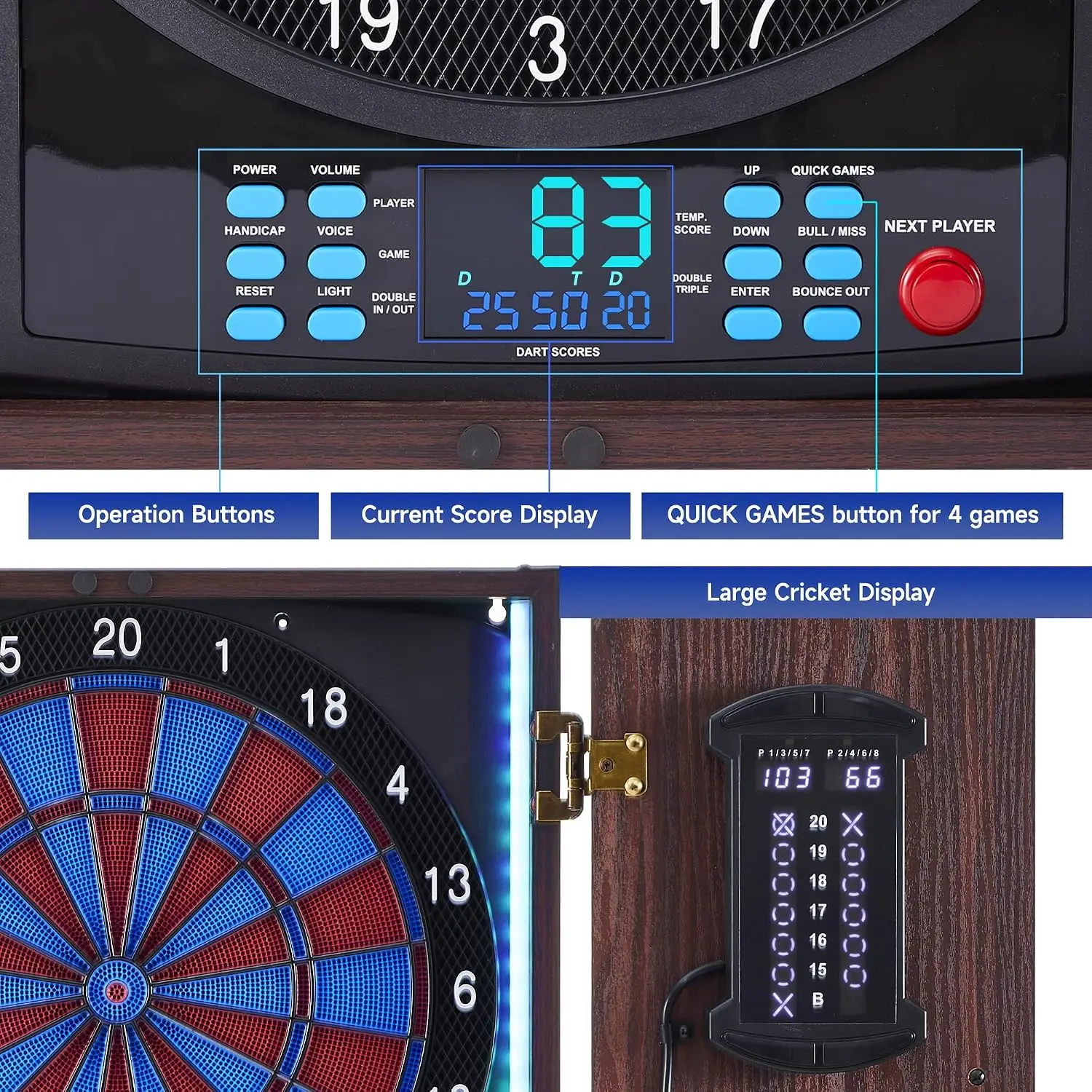 Coffret de fléchettes électron - Electronic Dartboard Cabinet avis et prix
