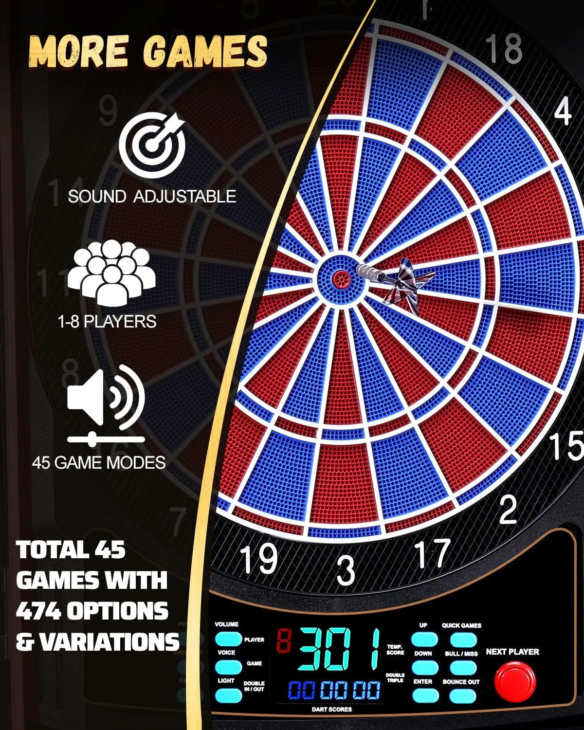 Cible de fléchettes électroniq - Electronic Dartboard Cabinet avis et prix